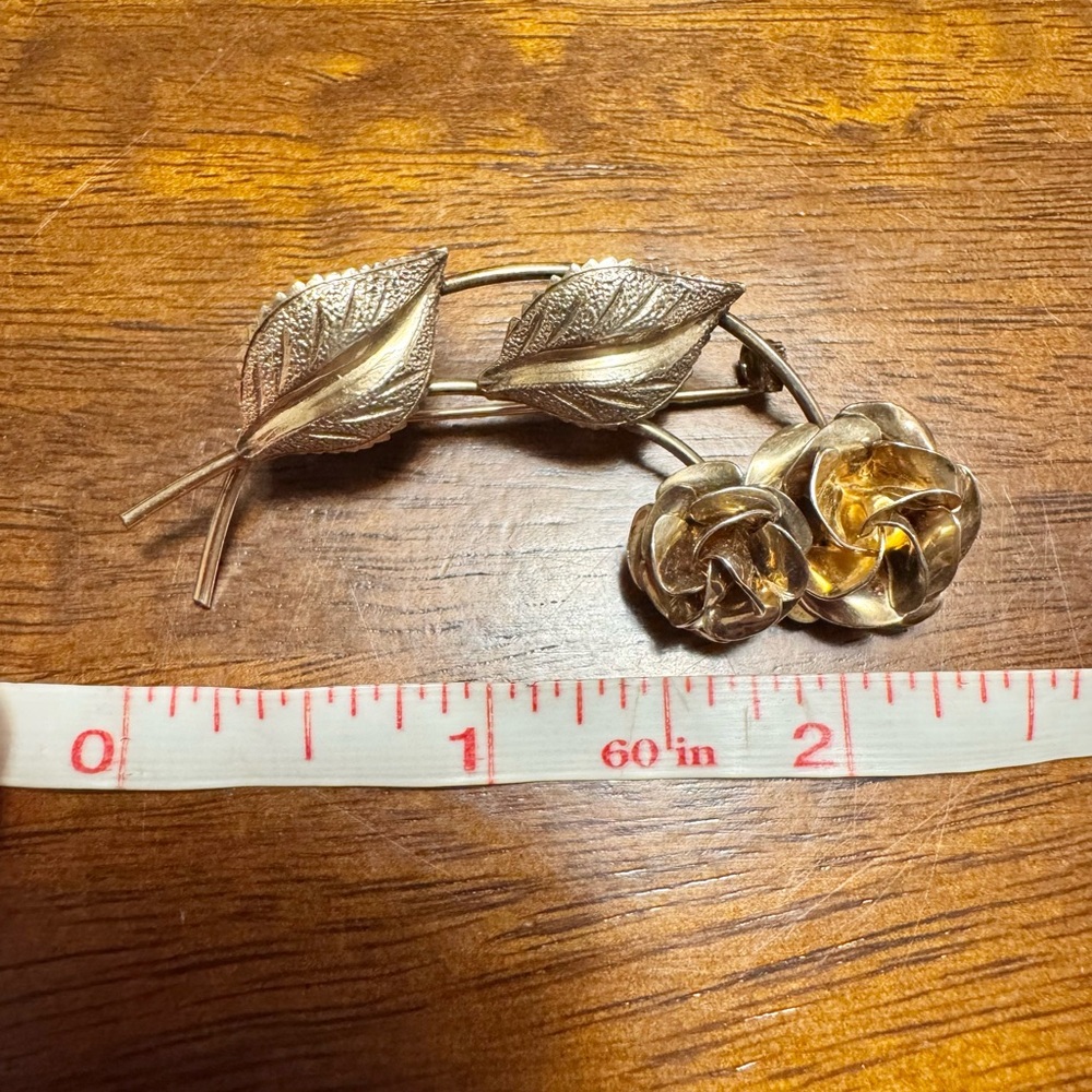 Sterling Silver Rose Brooch